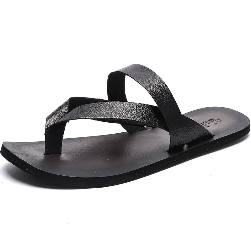 2021 Summer Mens Slippers Shower Sandals Men's Wholesale Shoes Genuine Leather Designer Slides Outside Beach Plus Size39-47