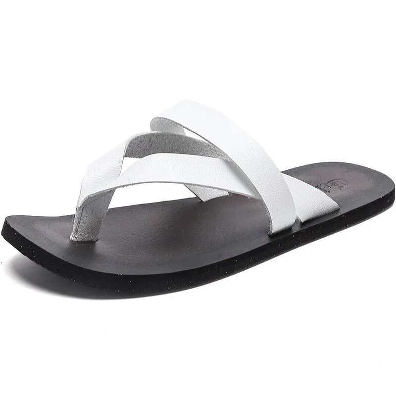 2021 Summer Mens Slippers Shower Sandals Men's Wholesale Shoes Genuine Leather Designer Slides Outside Beach Plus Size39-47
