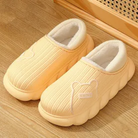 Cartoon Waterproof Cotton Slippers For Women In Winter