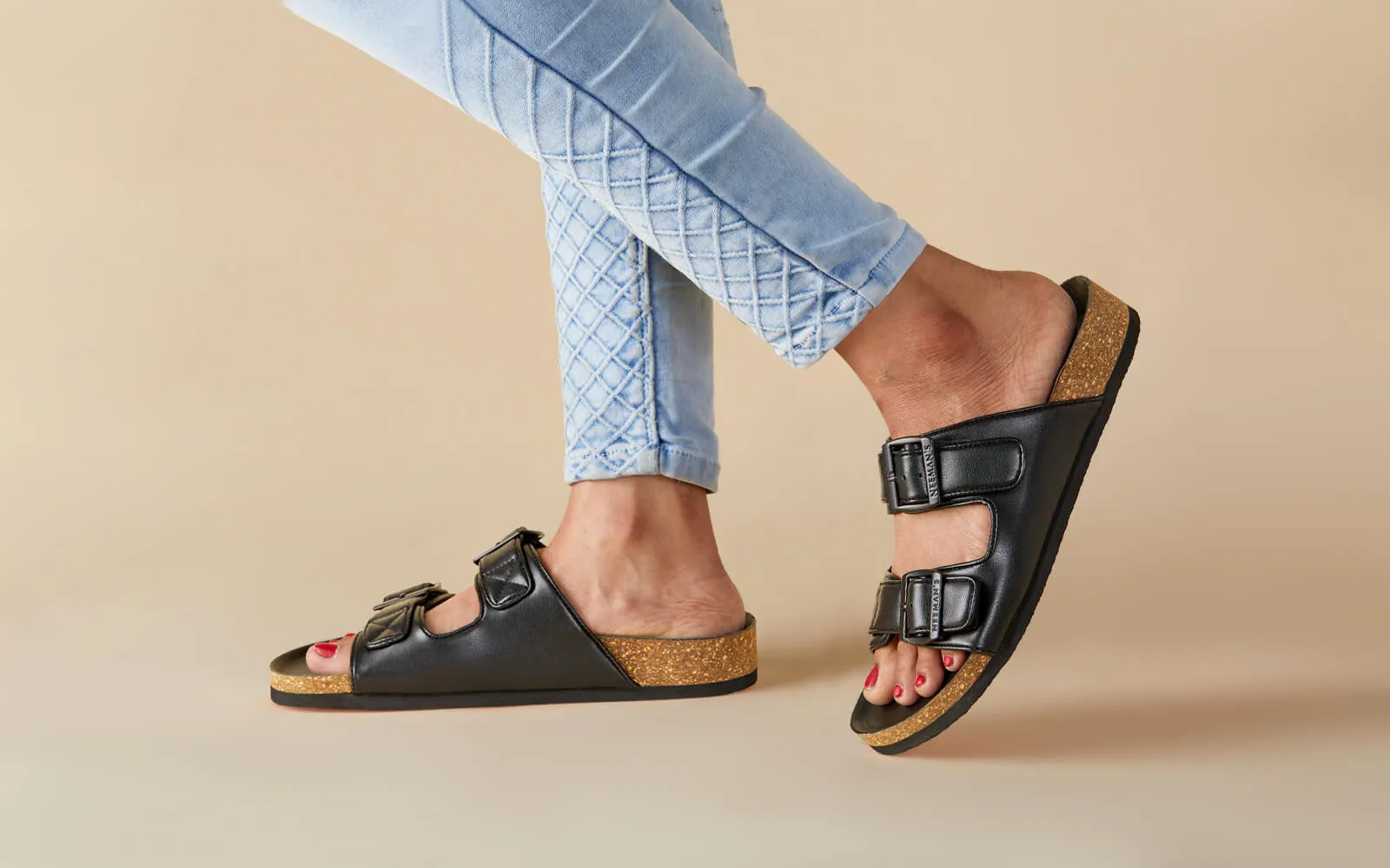 Cork Sandals : Solid Black