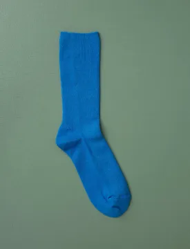 Cotton Fine Ribbed Socks // Classic Blue