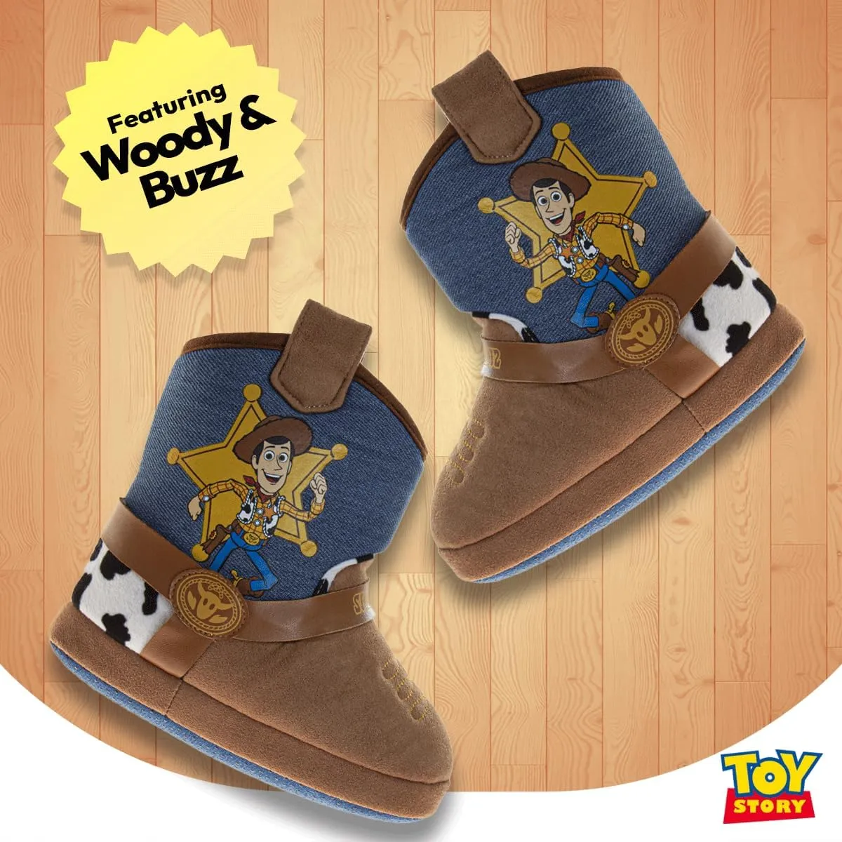 Disney Boys?? Toy Story Slippers ?C Buzz and Woody Fuzzy Slippers (Toddler/Kid)