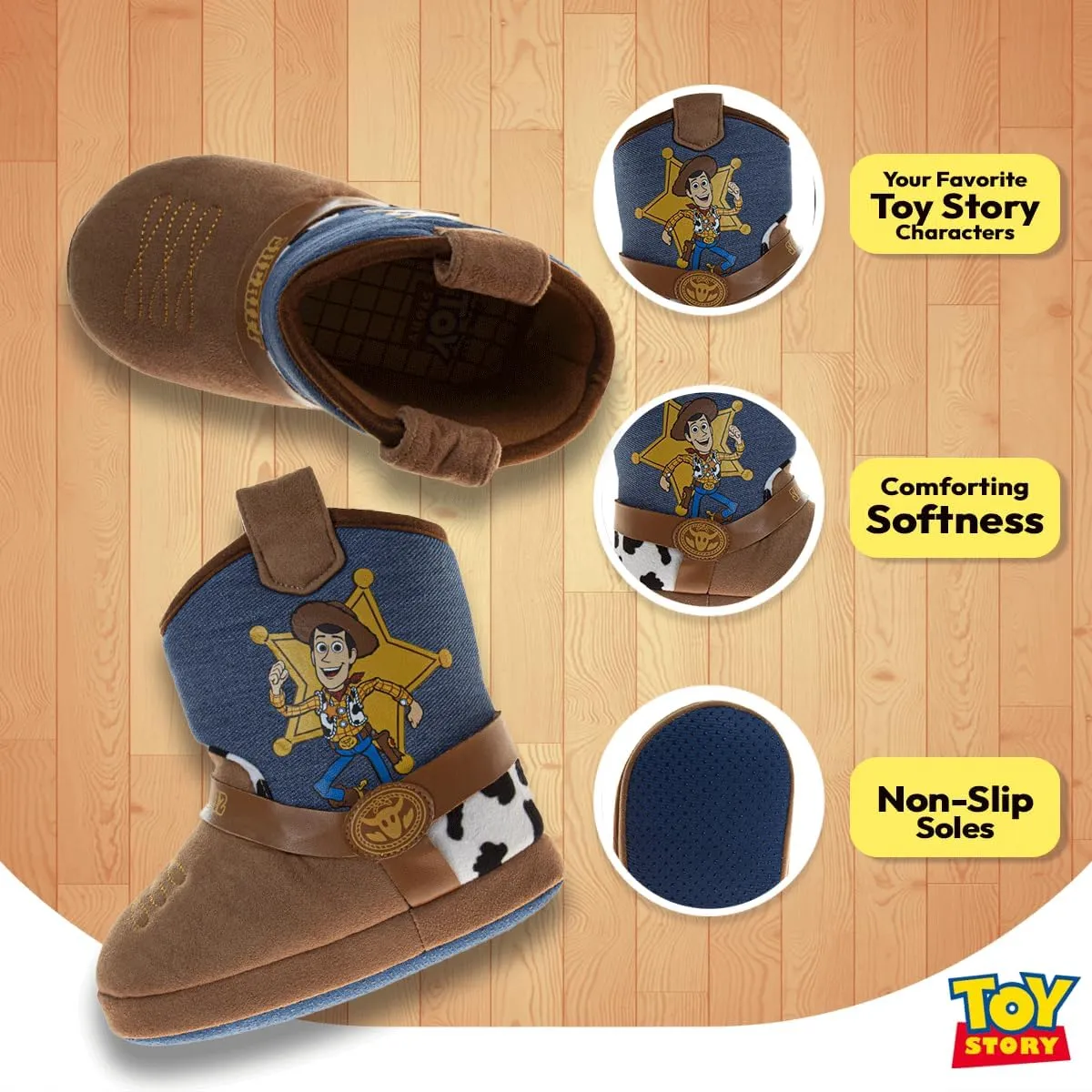 Disney Boys?? Toy Story Slippers ?C Buzz and Woody Fuzzy Slippers (Toddler/Kid)