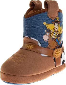 Disney Boys?? Toy Story Slippers ?C Buzz and Woody Fuzzy Slippers (Toddler/Kid)