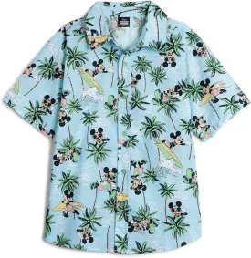 Disney Lilo & Stitch Mickey Mouse Lion King Simba Hawaiian Button Down Shirt Toddler to Big Kid