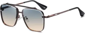 Dollger Square Aviator Sunglasses for Men and Women Fashion Metal Vintage Gradient Shades Sunglasses UV400 Protection