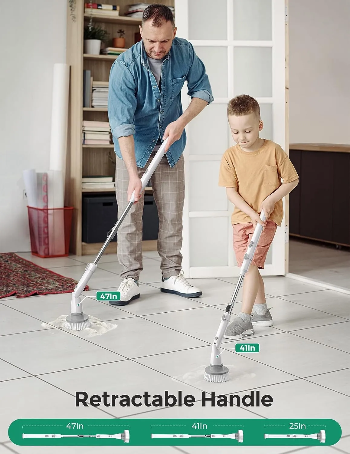 Electric Spin Scrubber Kh8 Pro,1.5H Bathroom Scrubber Dual Speed-HM742