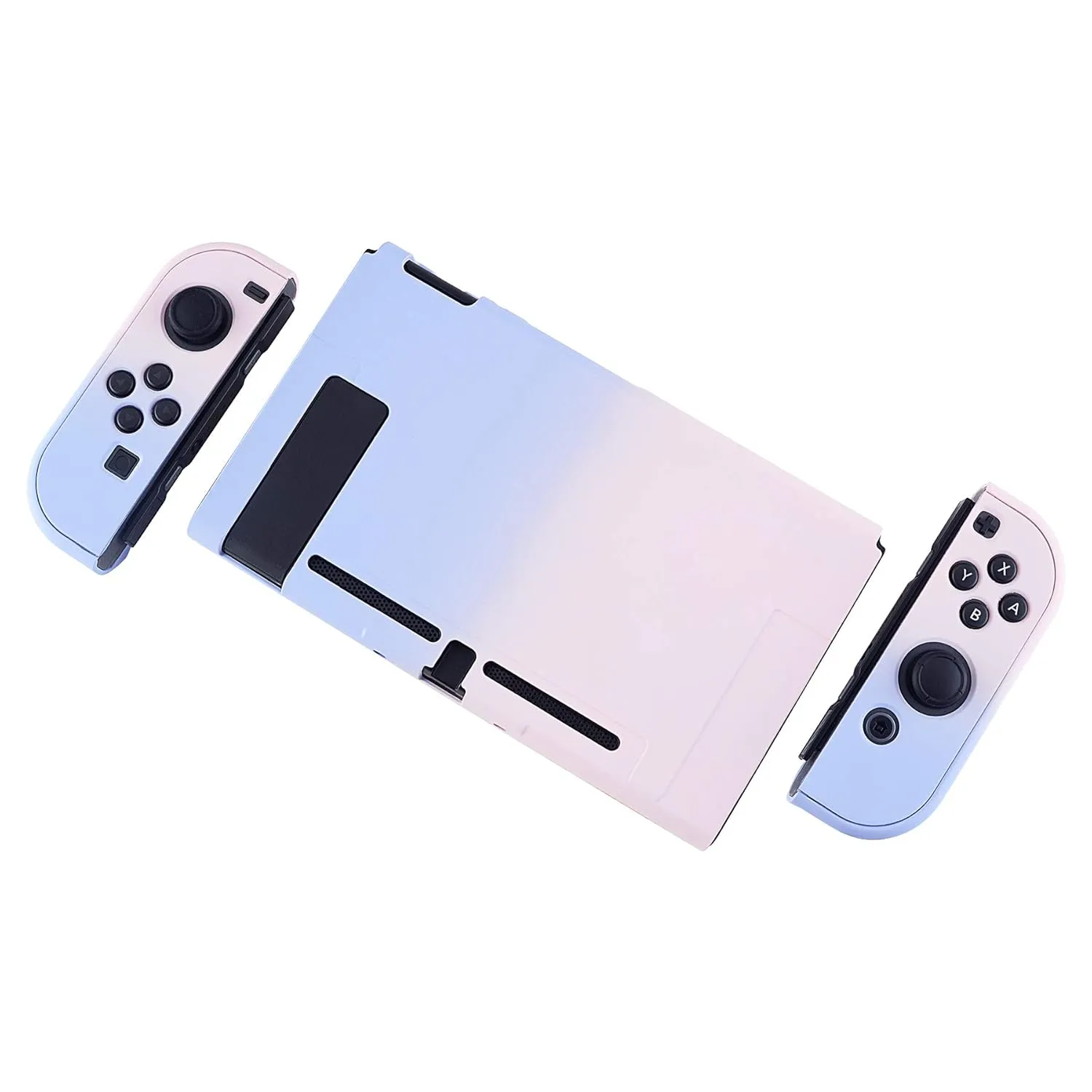 eXtremeRate PlayVital Cover for Nintendo Switch, Protective Case Protector for Switch - Shock-Absorbent Anti-Scratch Dockable Easy to Install Durable Hard Shell Game Accessories, Gradient Pink Violet
