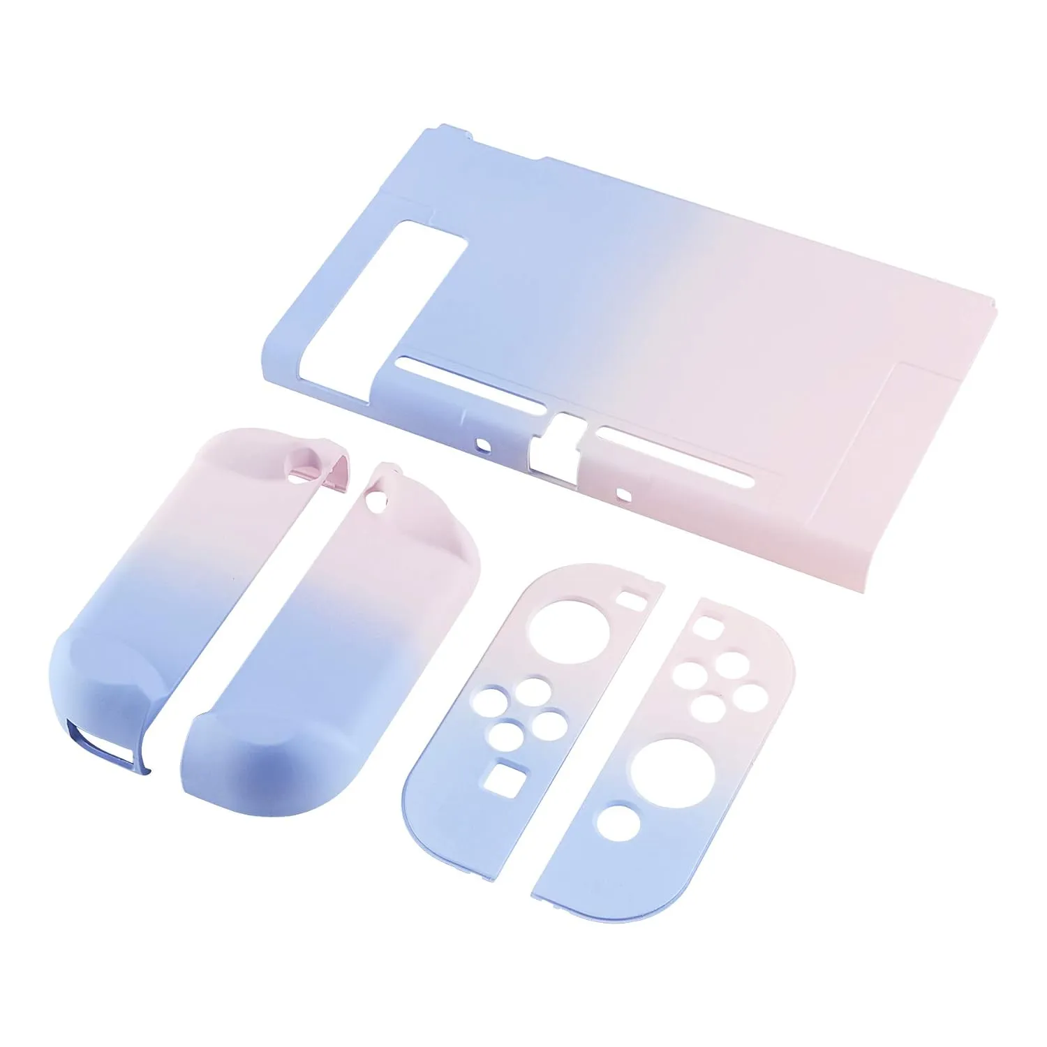 eXtremeRate PlayVital Cover for Nintendo Switch, Protective Case Protector for Switch - Shock-Absorbent Anti-Scratch Dockable Easy to Install Durable Hard Shell Game Accessories, Gradient Pink Violet