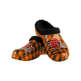 FOCO Cleveland Browns NFL Mens Sherpa Lined Buffalo Check Clog - S