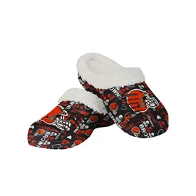 FOCO Cleveland Browns NFL Womens Sherpa Lined Logo Love Clog - L