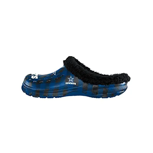 FOCO Dallas Cowboys NFL Mens Sherpa Lined Buffalo Check Clog - L