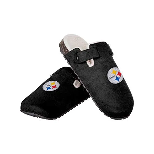 foco NFL Womens Faux Fur Buckle Clog Slippers - L (9-10)