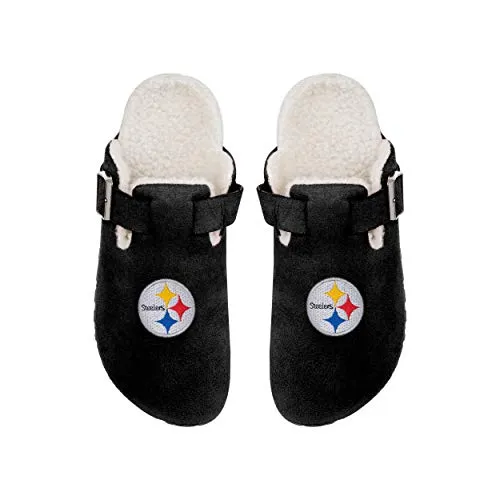 foco NFL Womens Faux Fur Buckle Clog Slippers - L (9-10)