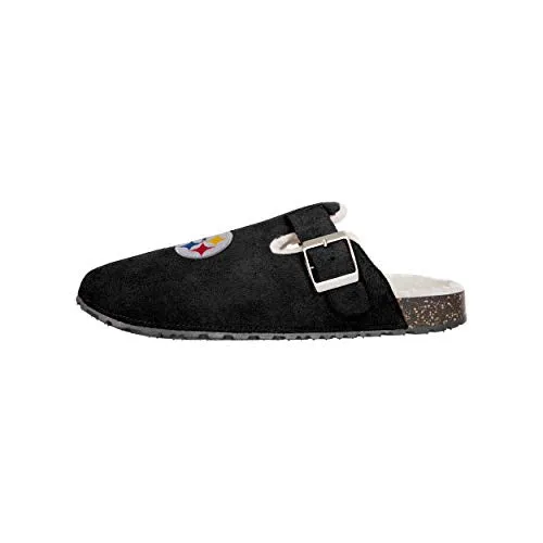 foco NFL Womens Faux Fur Buckle Clog Slippers - L (9-10)