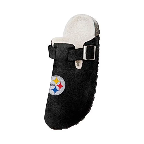 foco NFL Womens Faux Fur Buckle Clog Slippers - L (9-10)