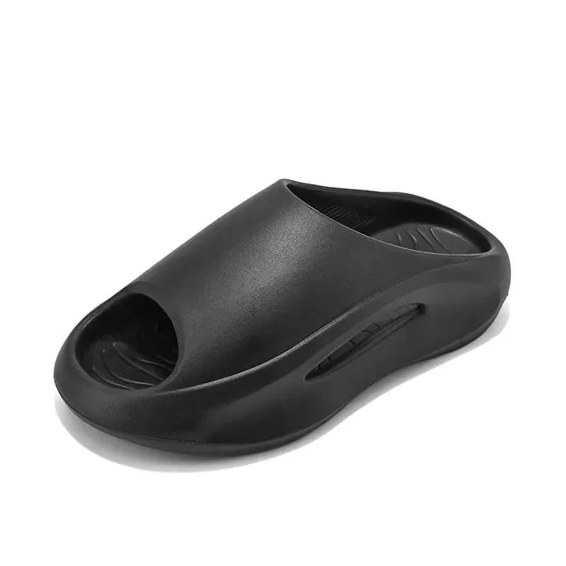 Futuristic Red and White Design Summer Sliders with Thick Sole