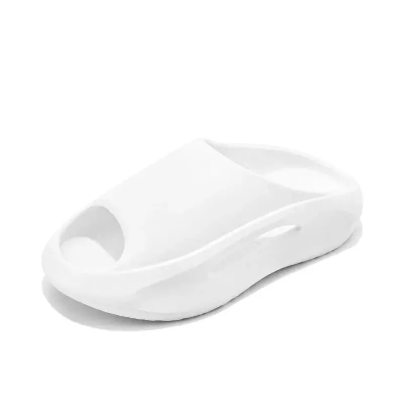 Futuristic Red and White Design Summer Sliders with Thick Sole