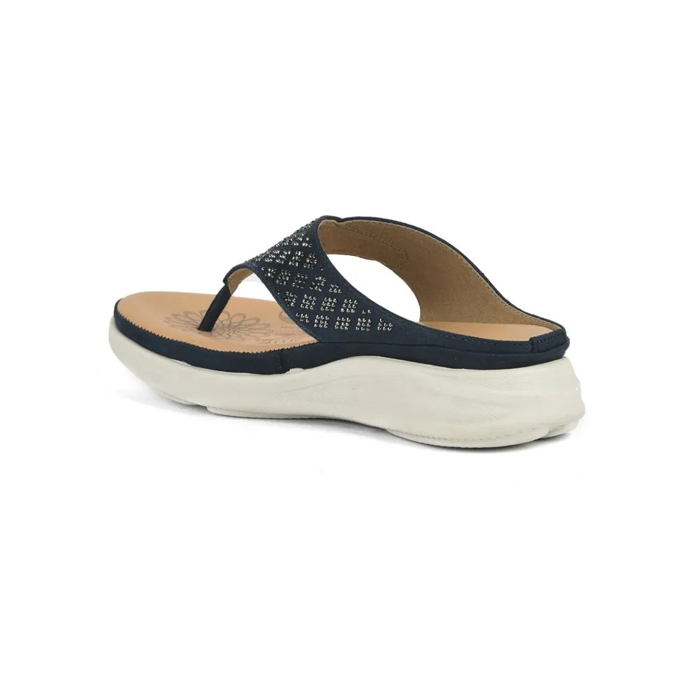 Healers Casual Navy Blue Slippers For Women SMT-3 By Liberty