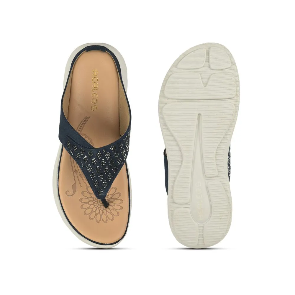Healers Casual Navy Blue Slippers For Women SMT-3 By Liberty