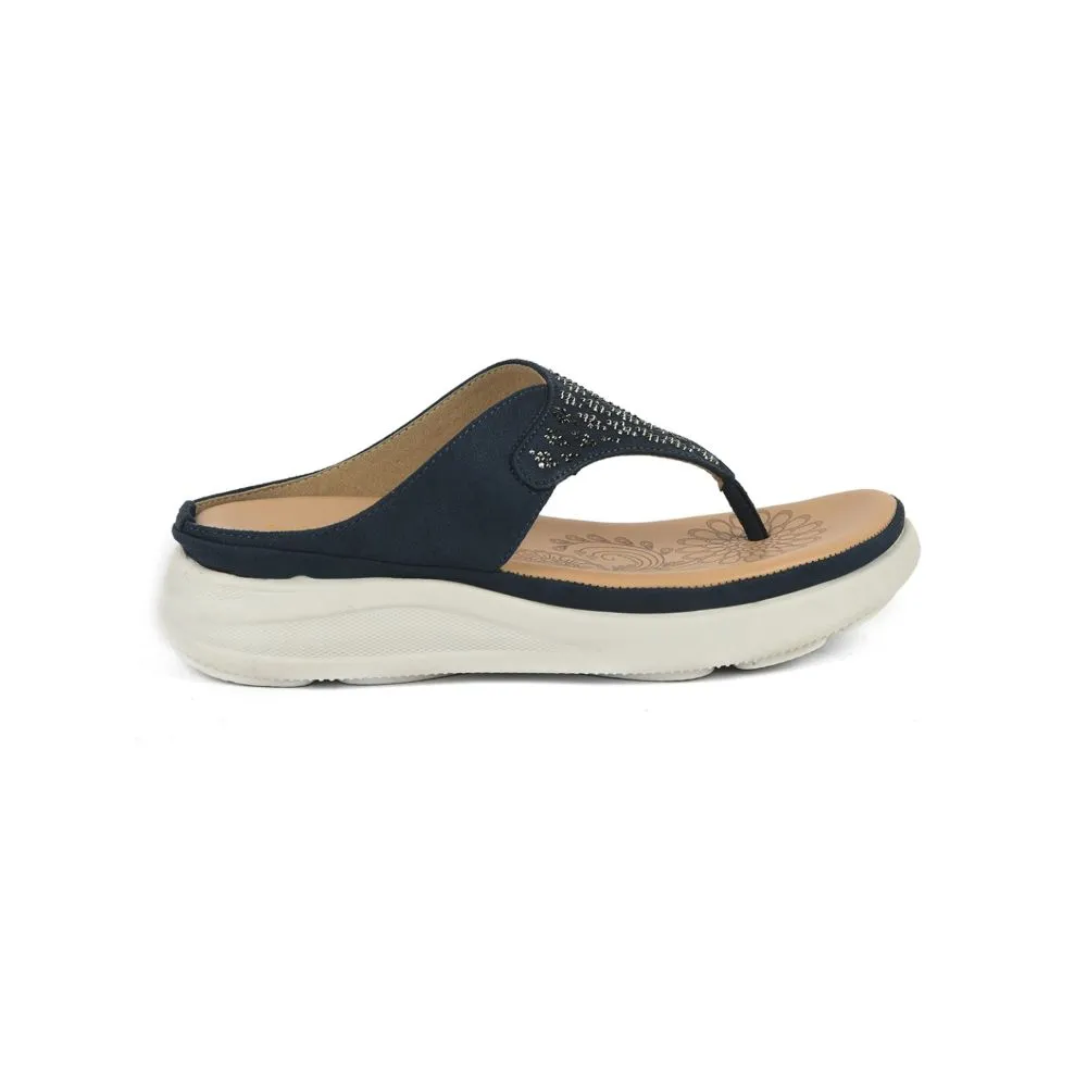 Healers Casual Navy Blue Slippers For Women SMT-3 By Liberty