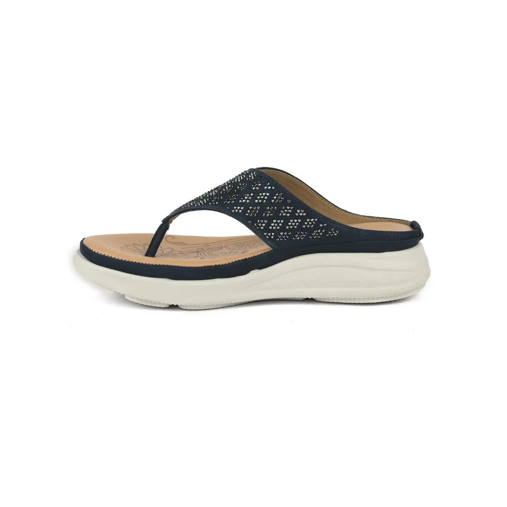Healers Casual Navy Blue Slippers For Women SMT-3 By Liberty