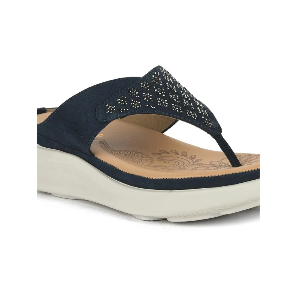 Healers Casual Navy Blue Slippers For Women SMT-3 By Liberty