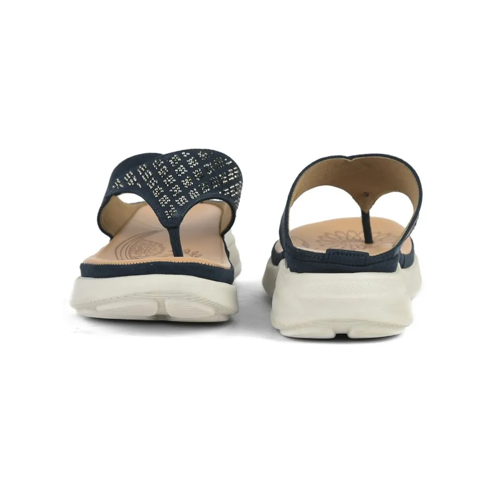 Healers Casual Navy Blue Slippers For Women SMT-3 By Liberty