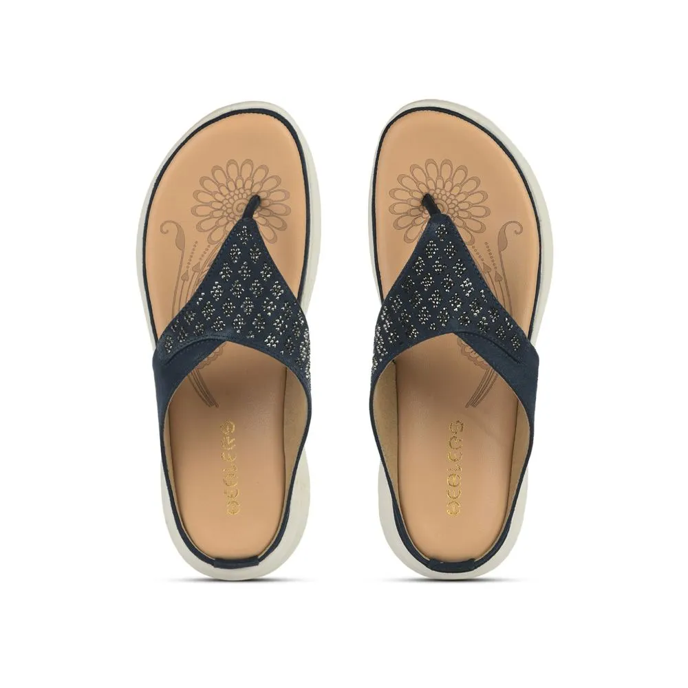 Healers Casual Navy Blue Slippers For Women SMT-3 By Liberty