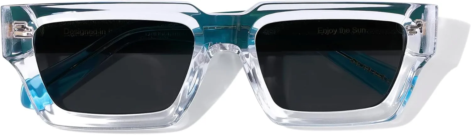 Non Polarized Acetate Sunglasses RY-A02 148mm Frame with UV Protection Impact Resistant Nylon Lens Retro Unisex