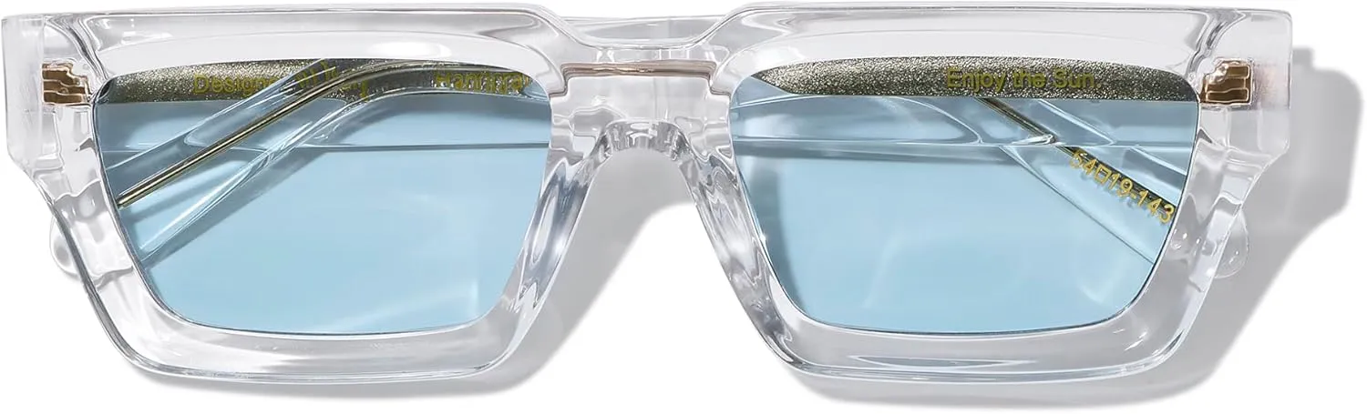 Non Polarized Acetate Sunglasses RY-A02 148mm Frame with UV Protection Impact Resistant Nylon Lens Retro Unisex