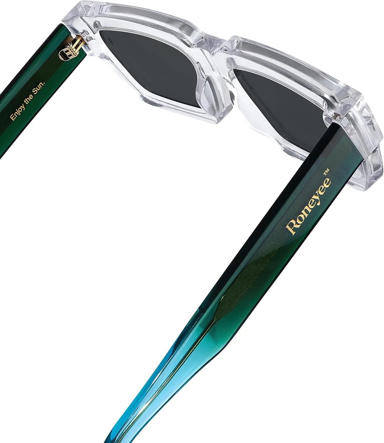 Non Polarized Acetate Sunglasses RY-A02 148mm Frame with UV Protection Impact Resistant Nylon Lens Retro Unisex