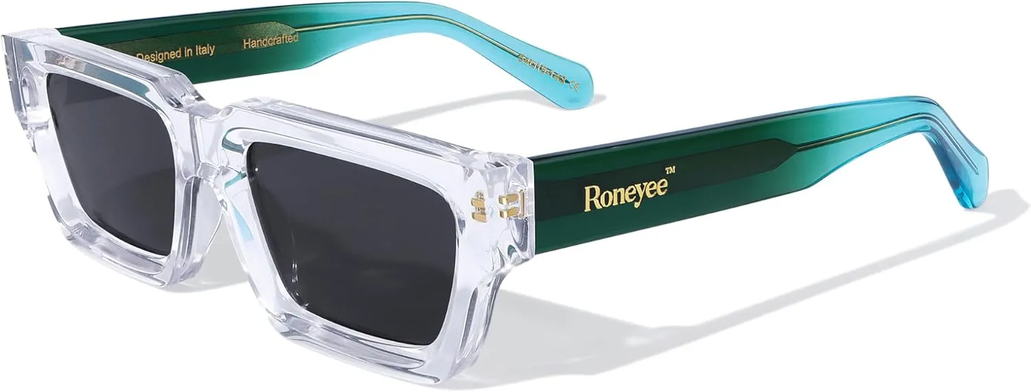 Non Polarized Acetate Sunglasses RY-A02 148mm Frame with UV Protection Impact Resistant Nylon Lens Retro Unisex