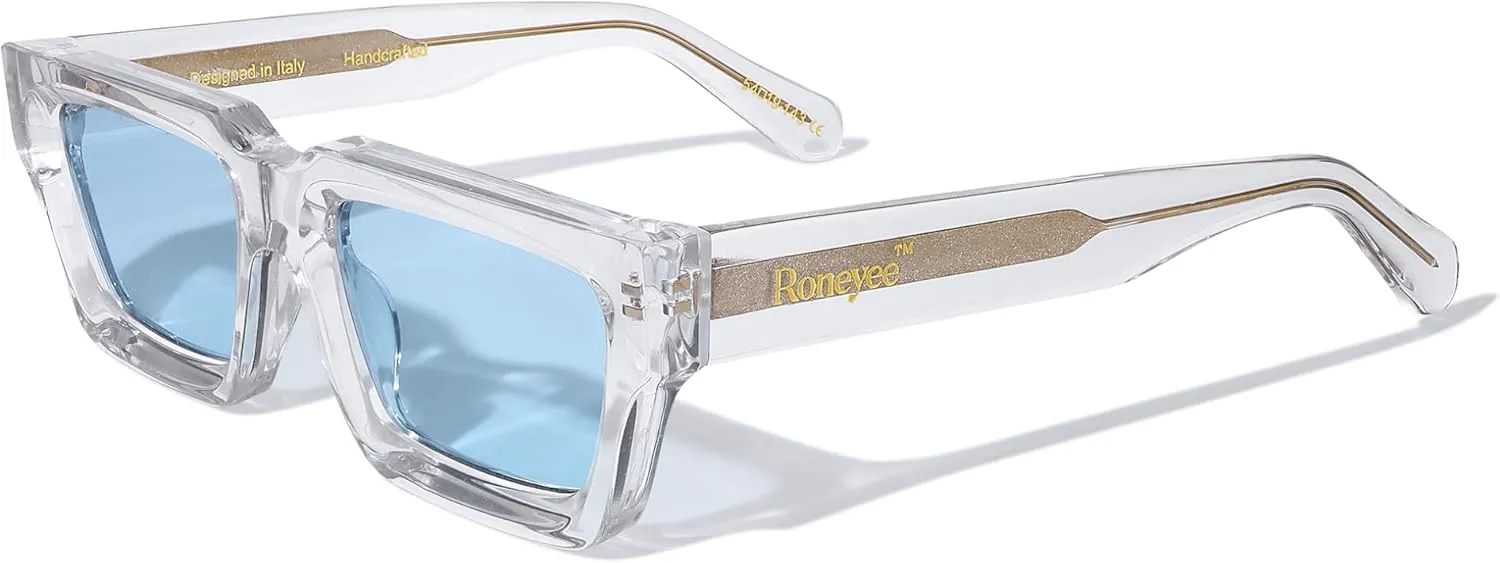 Non Polarized Acetate Sunglasses RY-A02 148mm Frame with UV Protection Impact Resistant Nylon Lens Retro Unisex