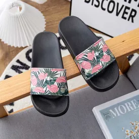 Plus Size Pink Leaves Slides(2 Pairs)