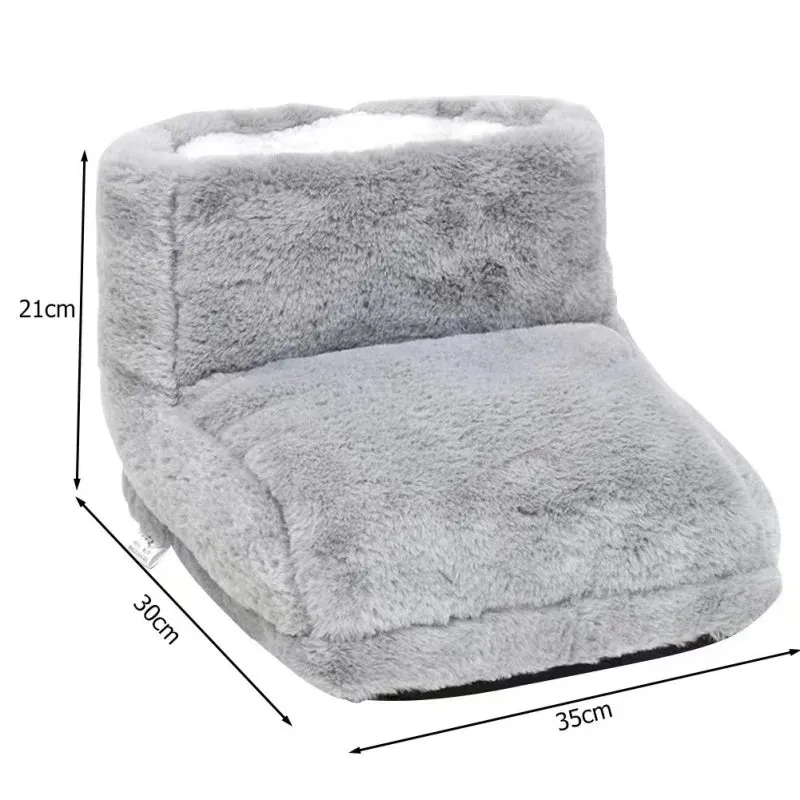 USB Electric Foot Warmer Plush Heating Slippers – Thermostatic Shoes for Winter Feet Heating