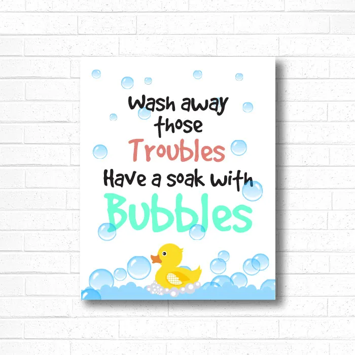 Wash Away The Trouble Bathroom Frame For Wall